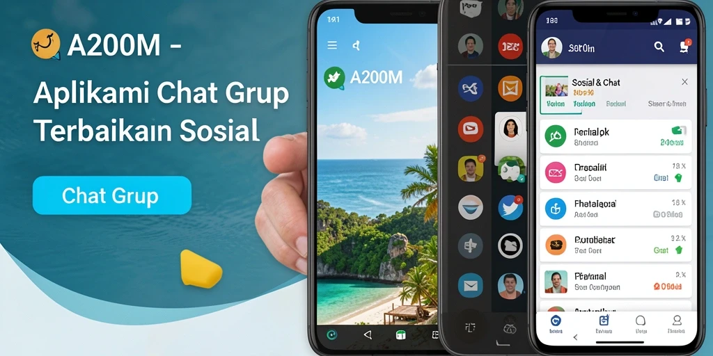 Tampilan antarmuka A200M yang mudah digunakan untuk Chat Grup.