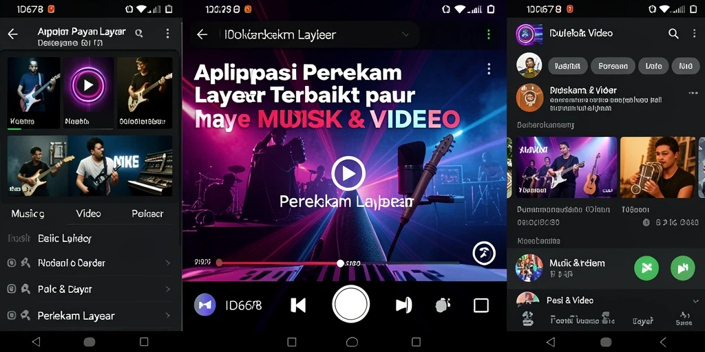 Tampilan antarmuka perekam layar ID678 yang user-friendly.