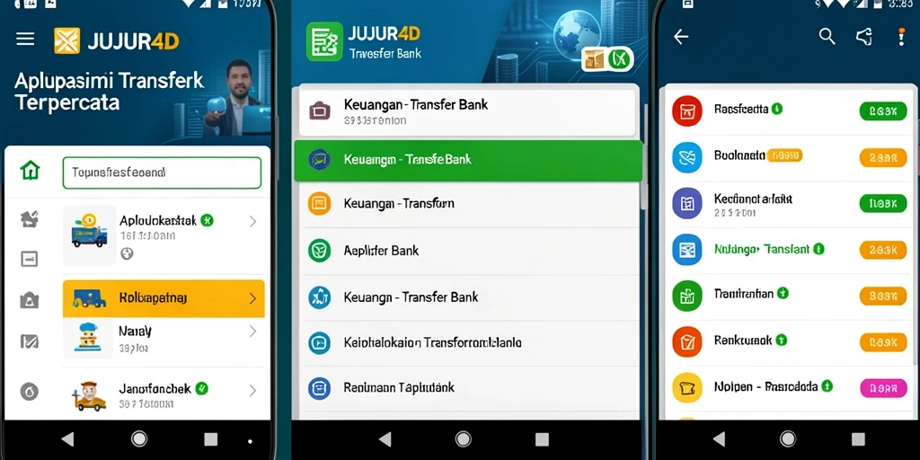 Tampilan antarmuka JUJUR4D yang modern untuk fungsi Transfer Bank.