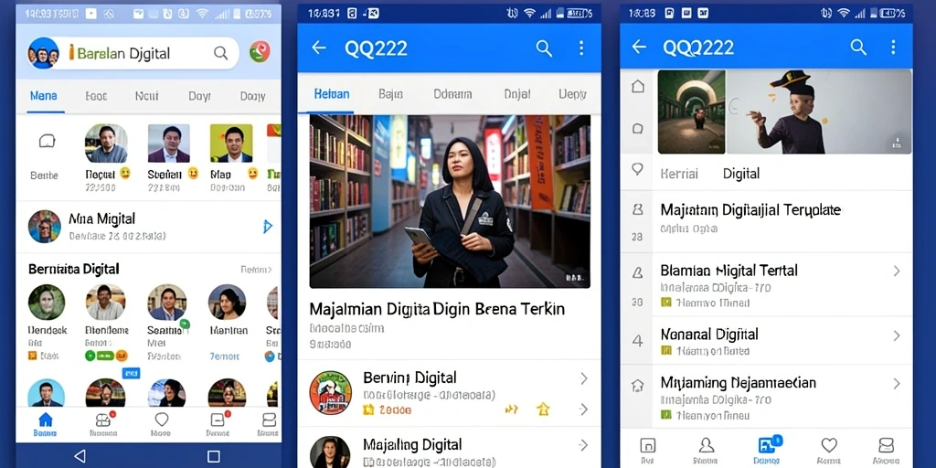 Tampilan antarmuka aplikasi Majalah Digital QQ222 yang menarik dan mudah digunakan.
