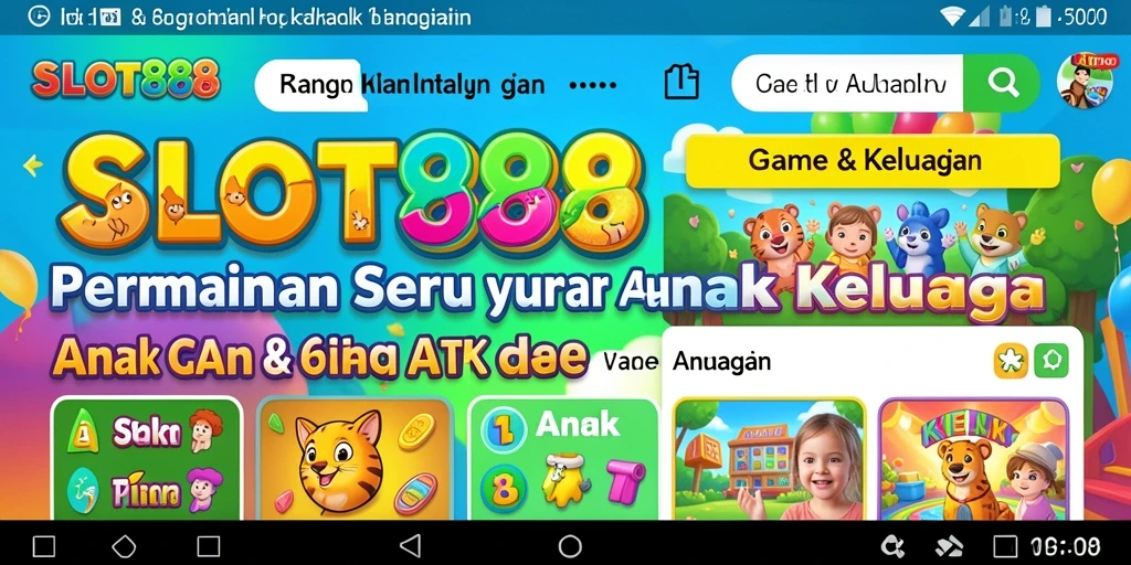 Antarmuka ceria dan edukatif SLOT88 untuk anak-anak.