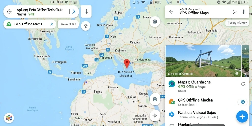 Antarmuka aplikasi GPS Offline Maps V07 yang intuitif dan ramah pengguna.